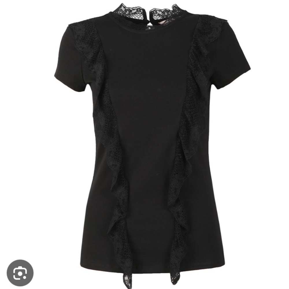 Ted Baker Tuloula t shirt with lace accents (navy)